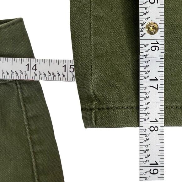 Tommy Hilfiger Button Front Denim Skirt Army Green Womens 2 Minimalist Utility - Picture 7 of 8